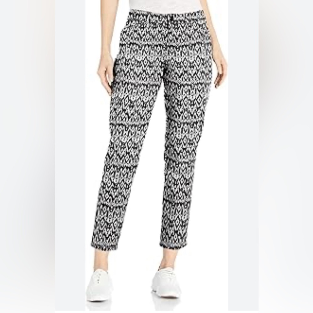 Lole Jolie Black White Ikat Ankle Pants Casual Business Pants Women’s Size 4